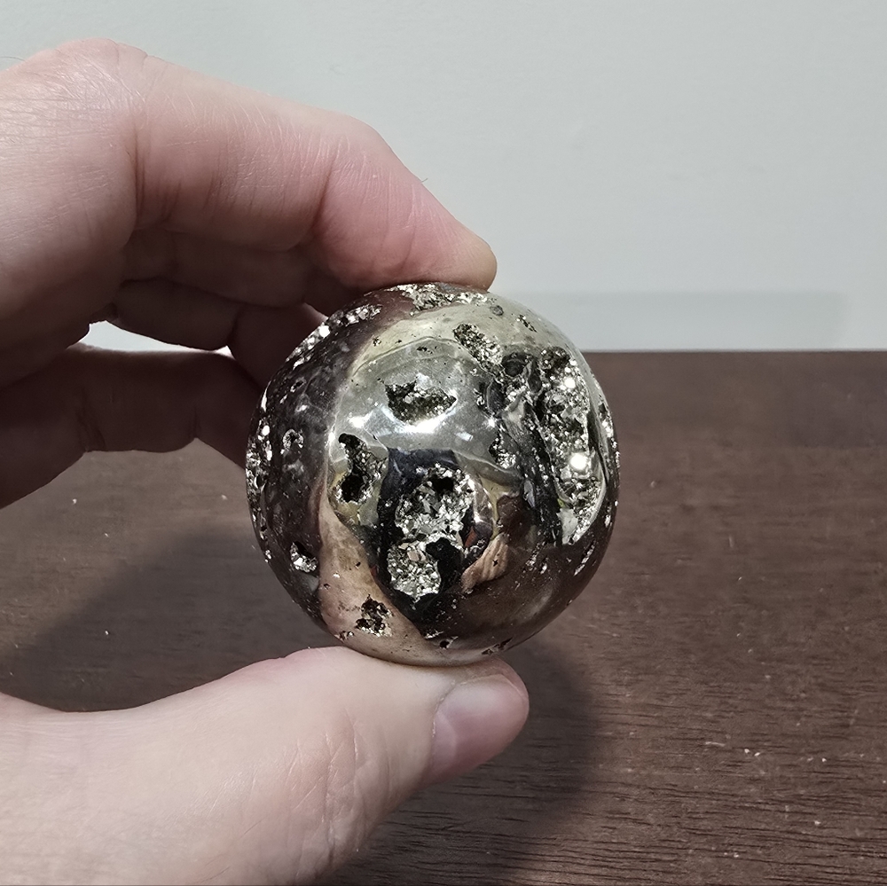 Pyrite Crystal Sphere #E 46 mm